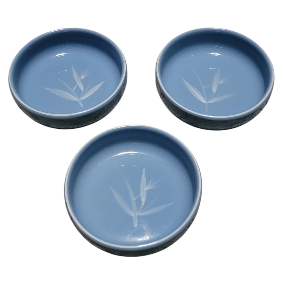 VINTAGE! WINFIELD Blue Pacific China Bamboo Dessert Bowl Set of 3